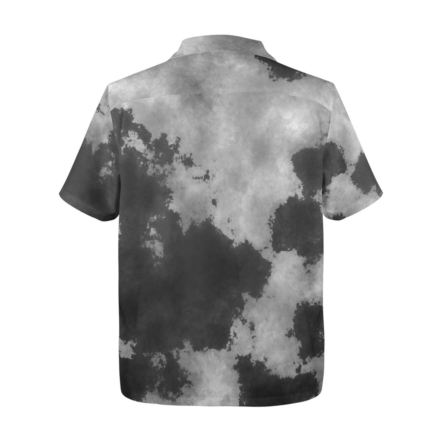 Black and White Tie Dye Hawaiian Shirt