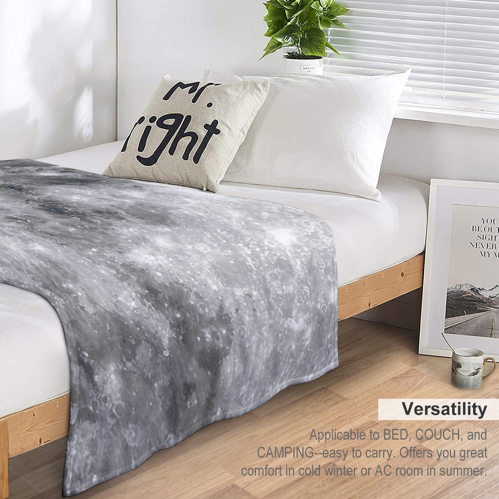 Moon Surface Throw Blanket