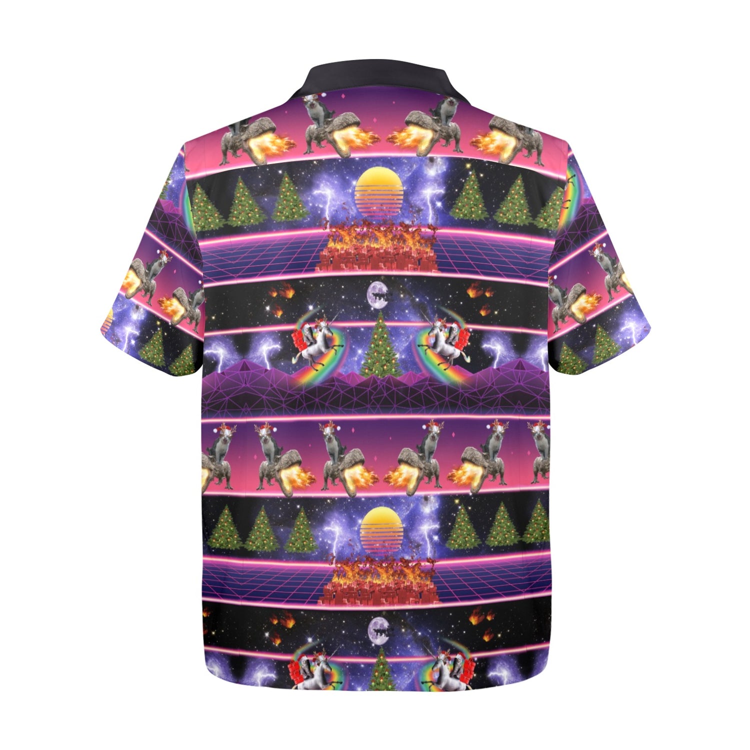 Cat Unicorn Dinosaur, Ugly Christmas in July Hawaiian Shirt