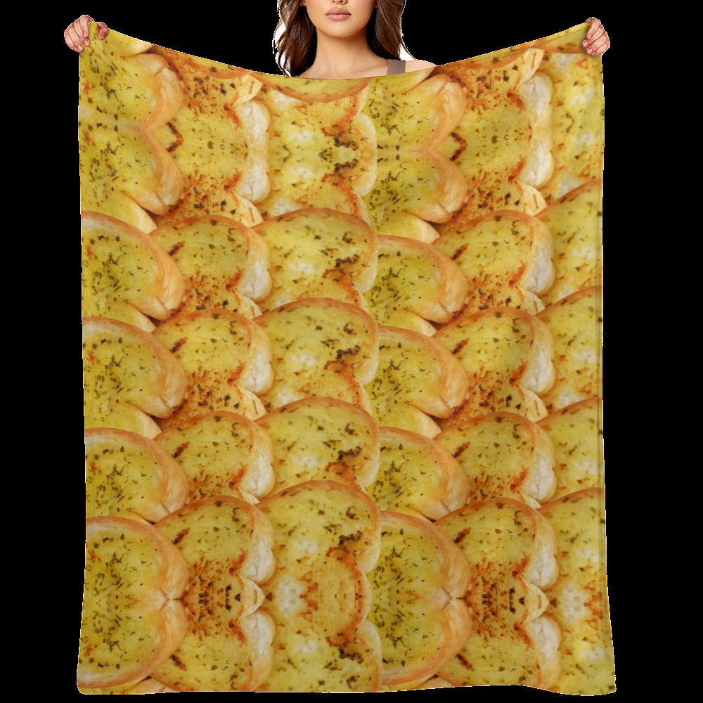 Garlic Bread Throw Blanket - Funny Food Gift Blanket