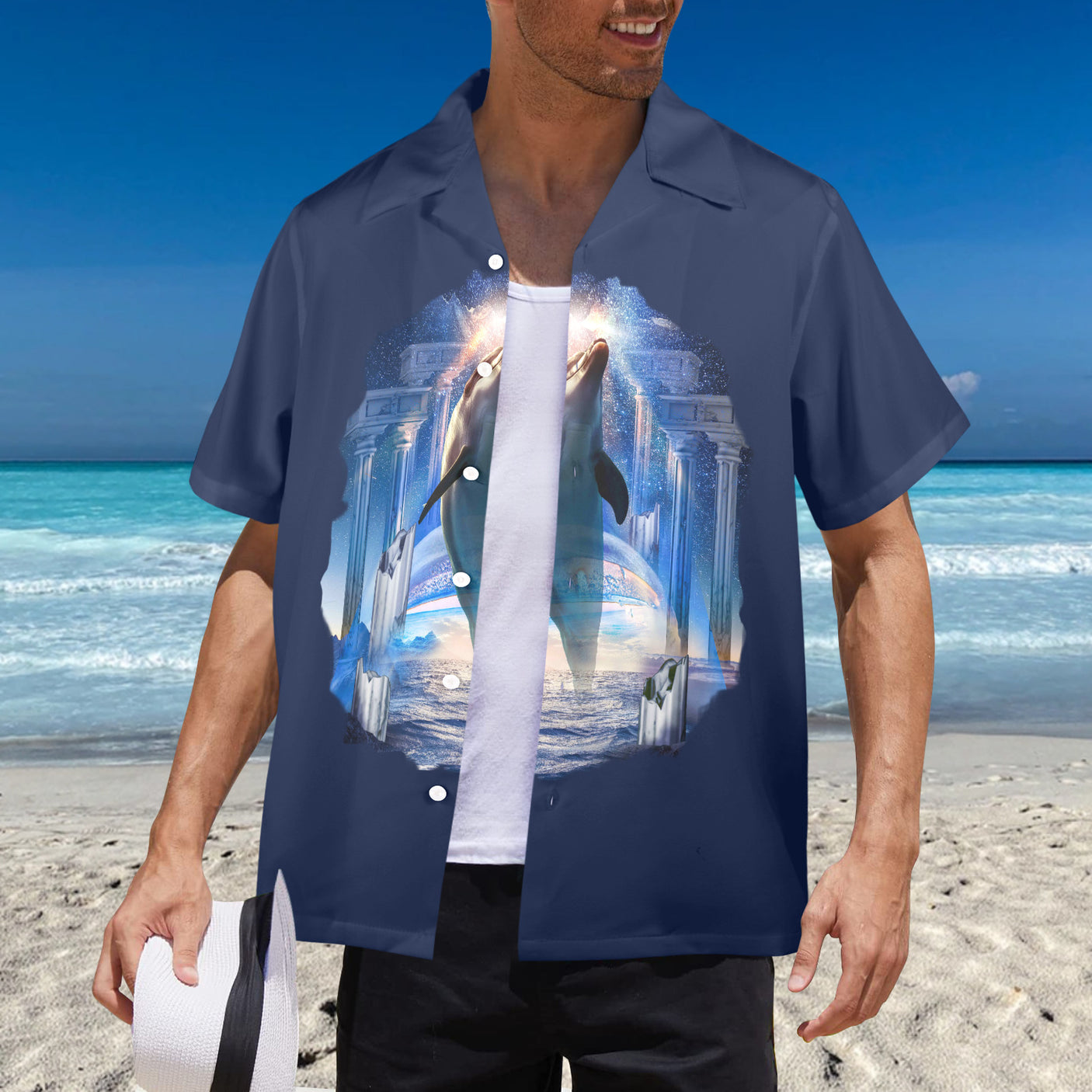 Dolphin Hawaiian Shirt | Button Up Down Shirt
