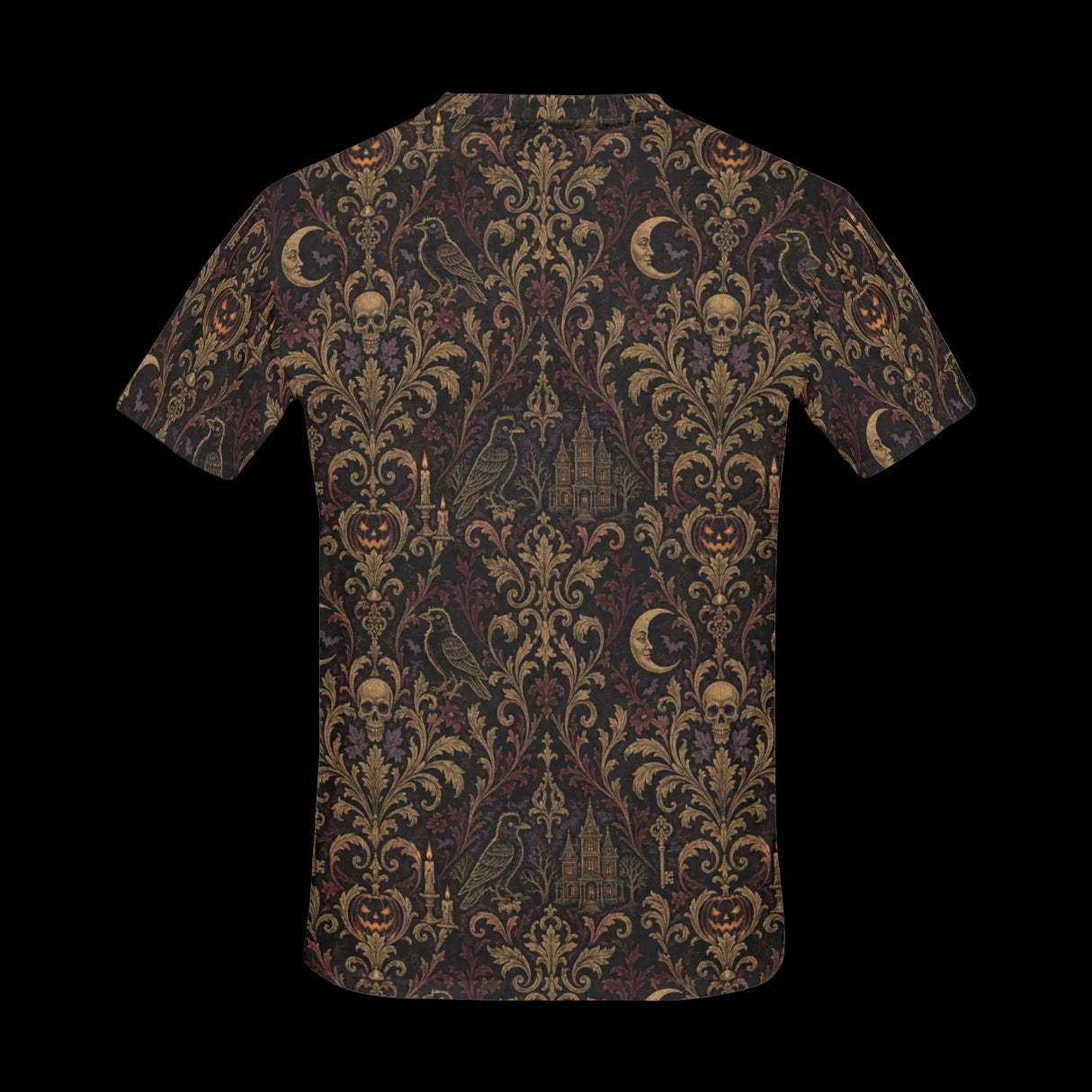 Haunted Victorian Damask Men’s Halloween T-Shirt