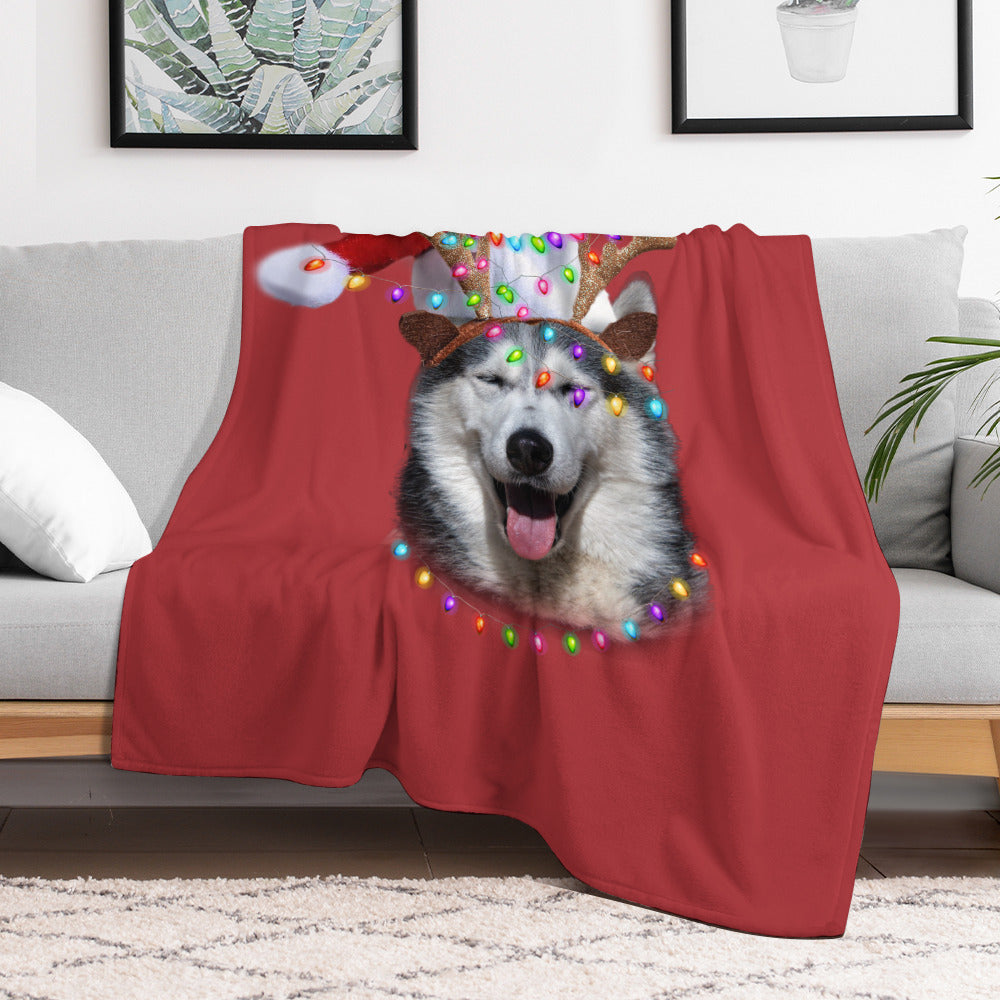 Christmas Husky Throw Blanket