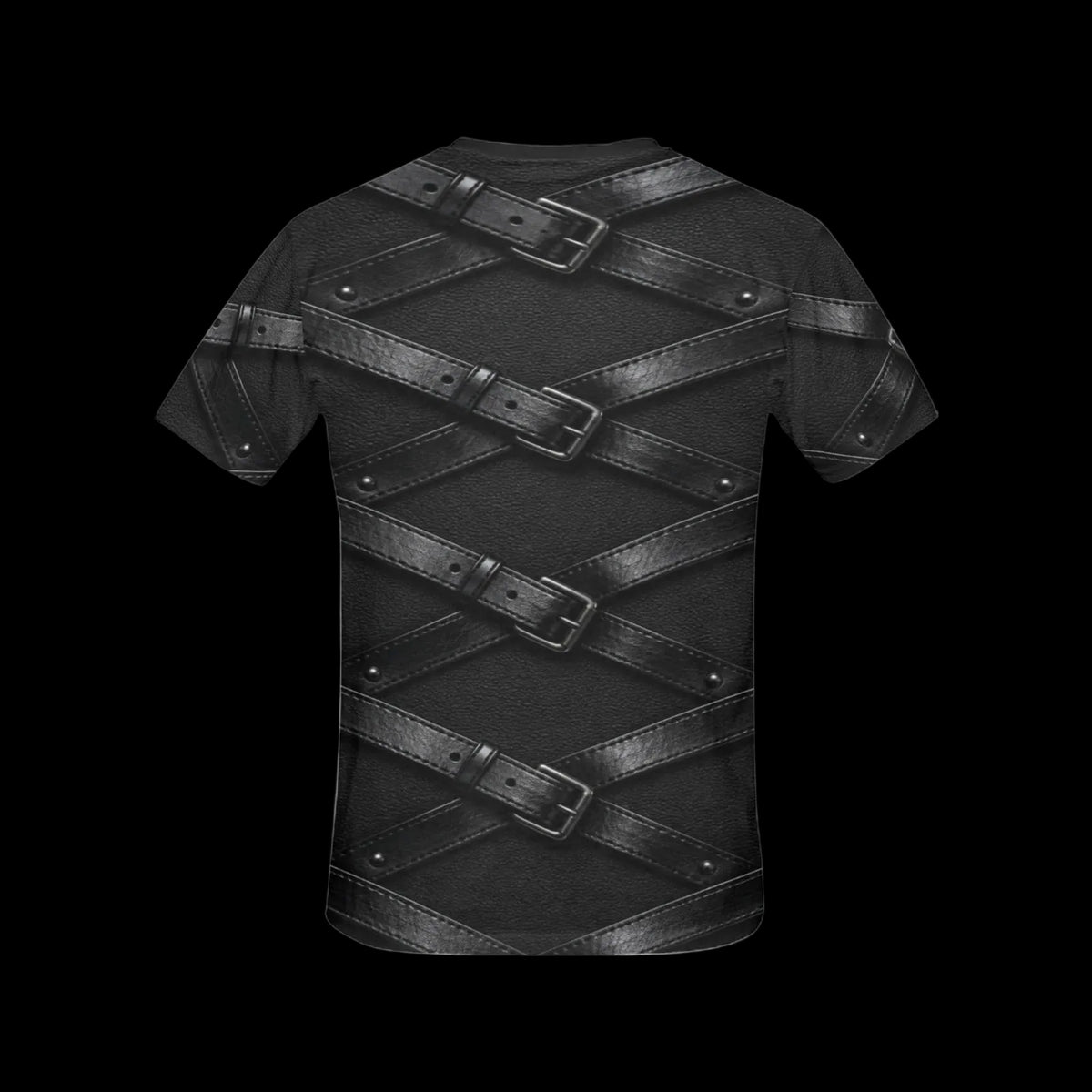 Belt Straps on Black Gothic Costume Shirt for Women