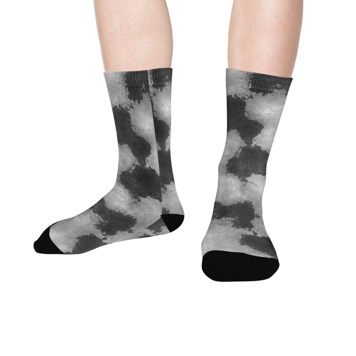 Black and White Tie Dye Socks