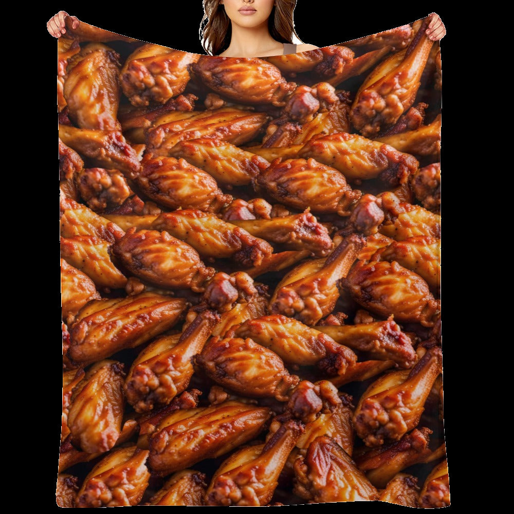 Chicken Wing Throw Blanket - Funny Food Gift Blanket