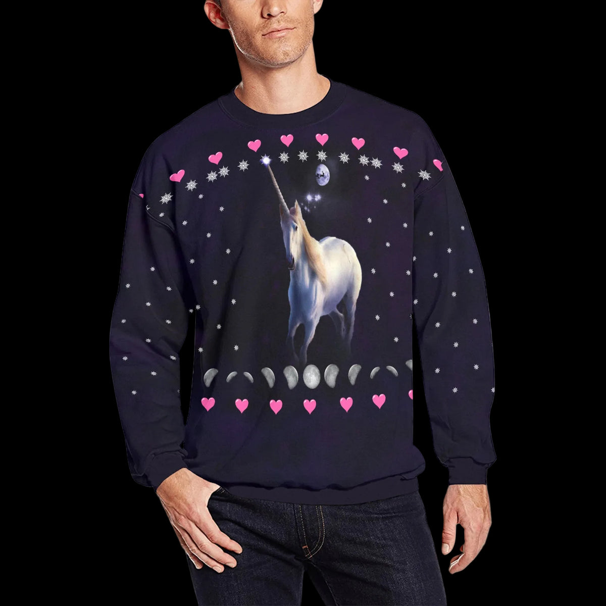 Unicorn Moon Ugly Christmas Sweater