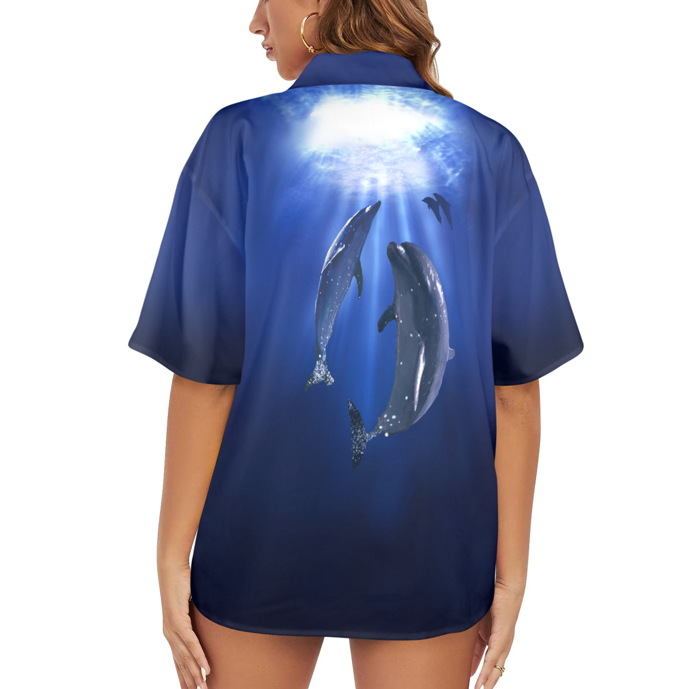 Deep Sea Dolphin Women's Hawaiian Shirt