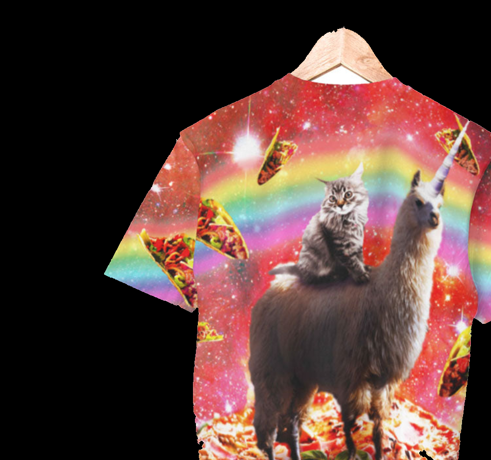 Pizza Katze Lama Shirt | AOP 3D T-Shirts