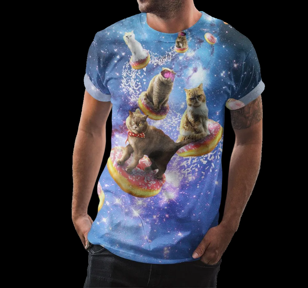 Donut Cat in Space Shirt | AOP 3D Tee Shirts - Random Galaxy Official