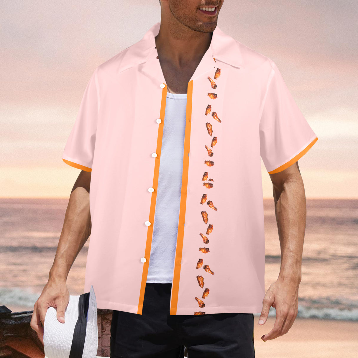 Chicken Wing Hawaiian Shirt - Crispy Wing Party Button-Up