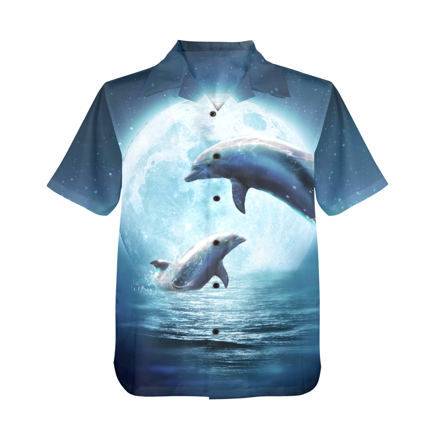 Moon Dolphin Hawaiian Shirt