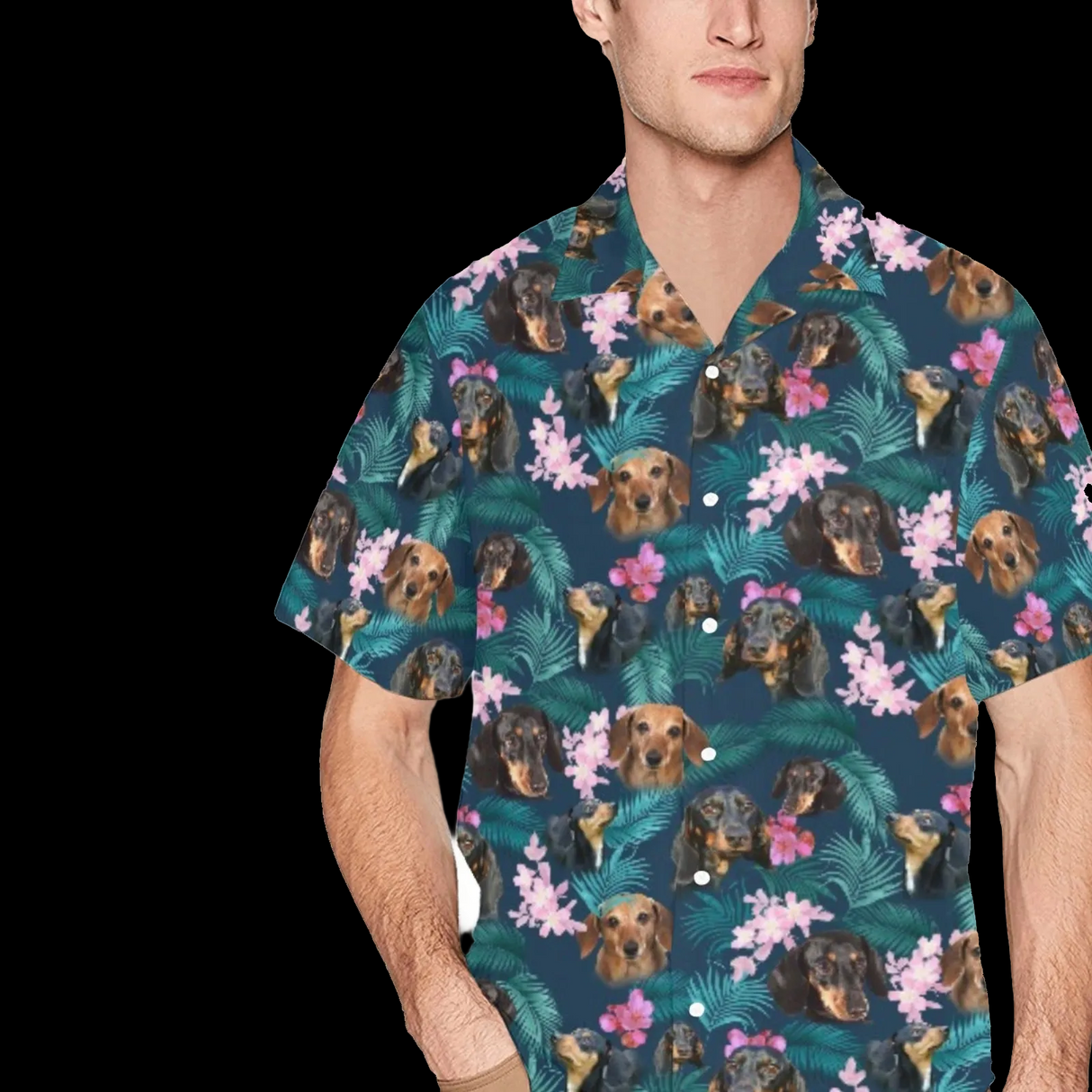 Dachshund Hawaiian Shirt - Dog Lover Button-Up