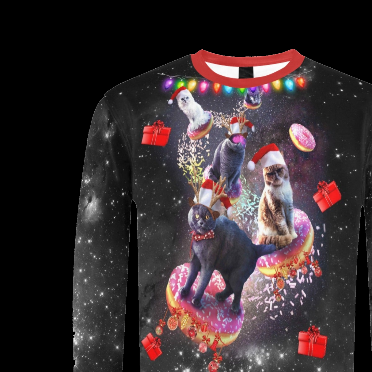 Space Donut Cat Ugly Christmas Sweater