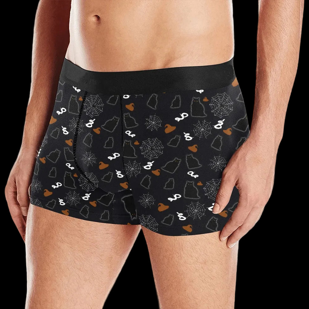 Black Cat Halloween Boxer Brief Boxers