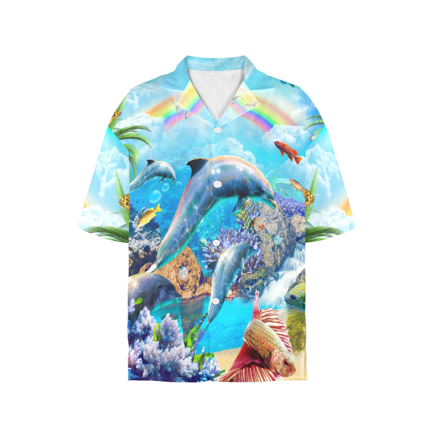 Rainbow Dolphin Women's Hawaiian Shirt
