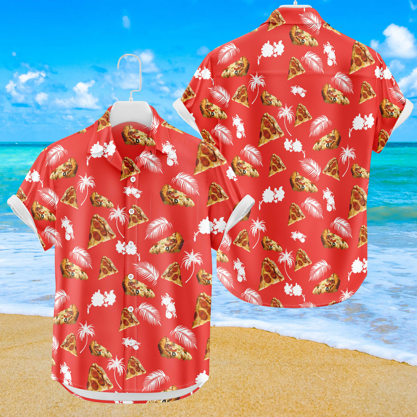 Pizza Hawaiian Shirt | Button Up Down Shirt
