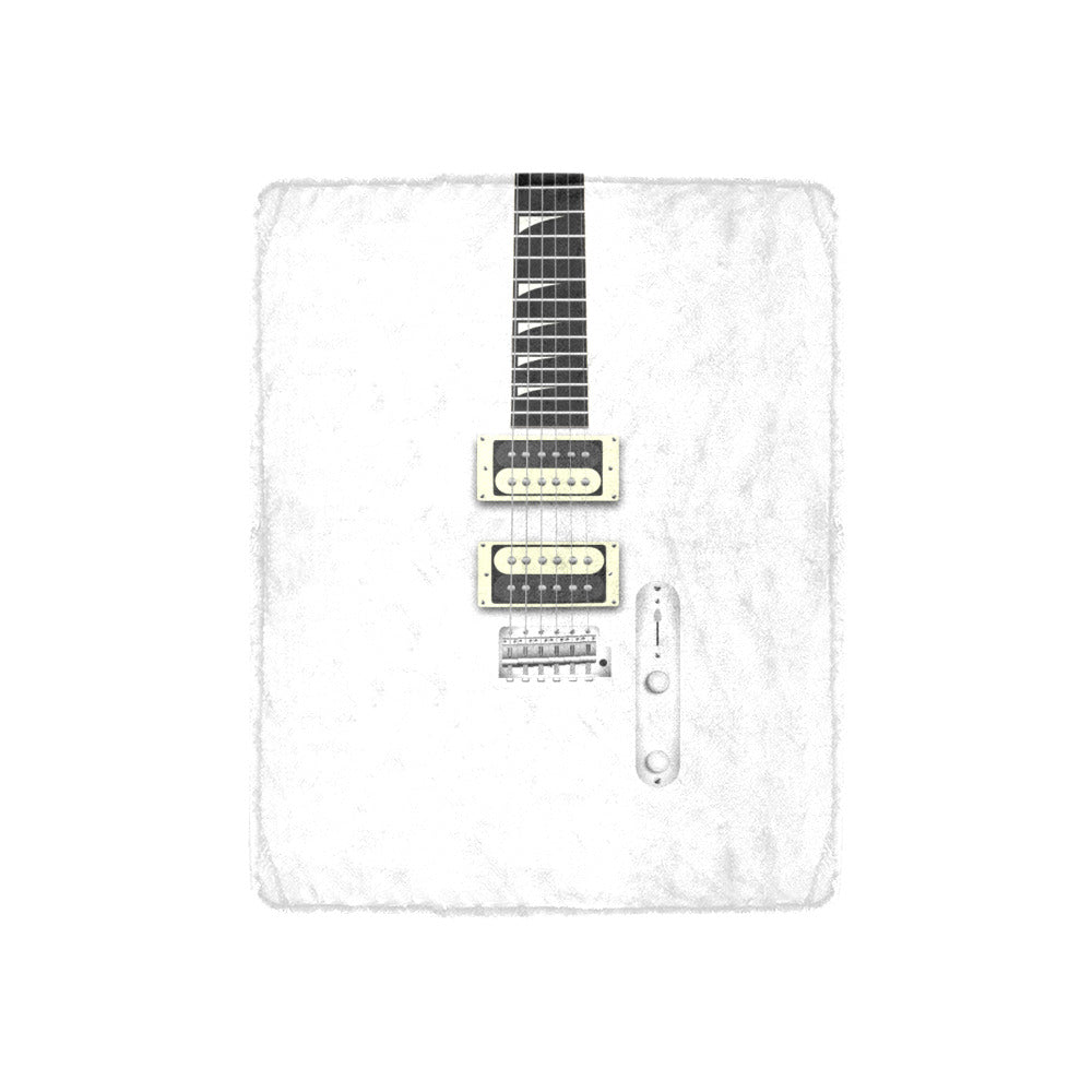 White Guitar Throw Blanket