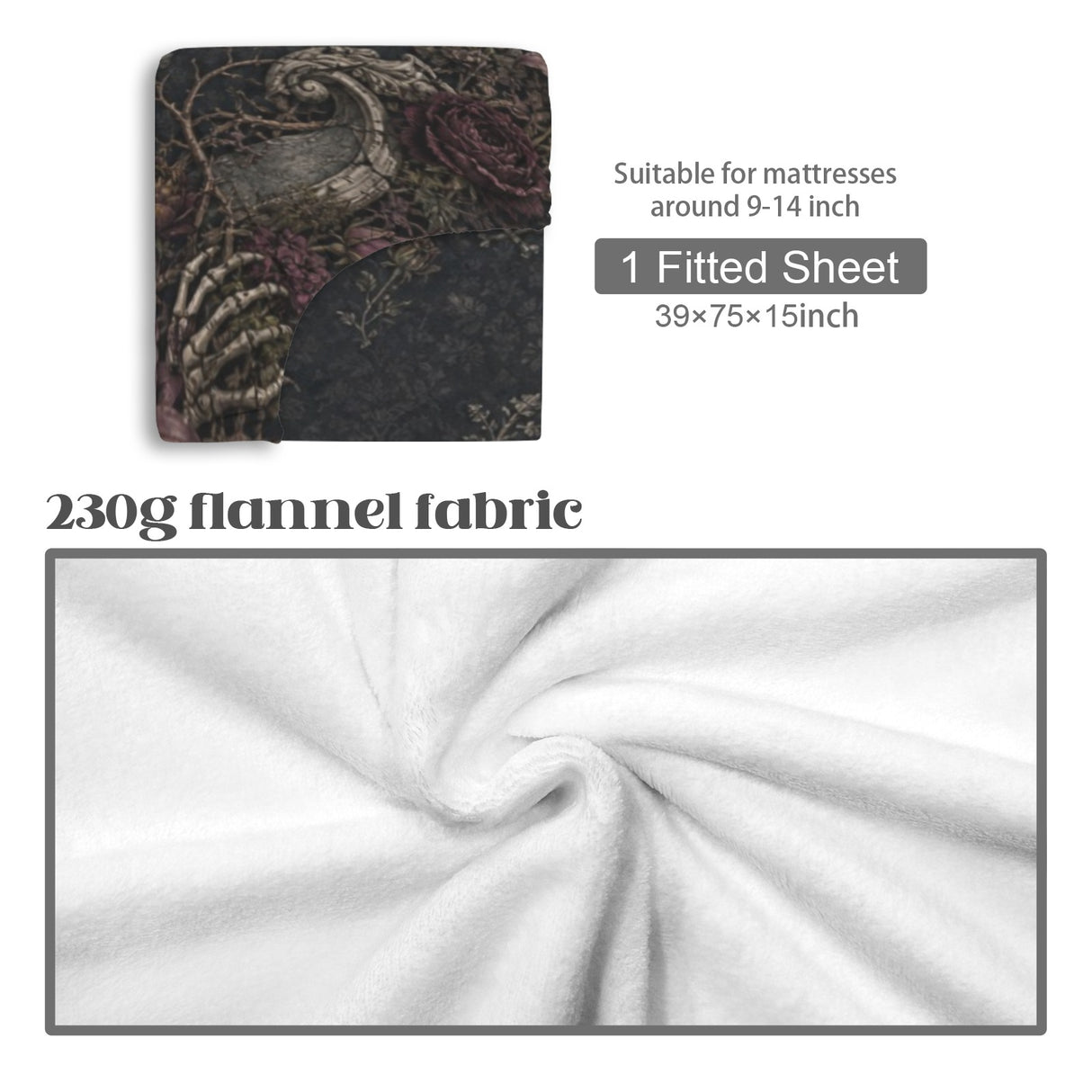 Rest in Pieces – Gothic Halloween Fitted Sheet