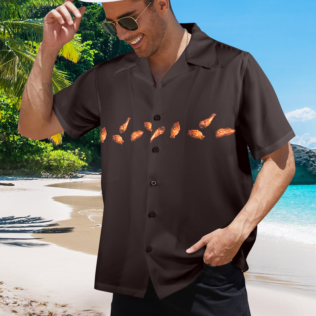 Chicken Wing Hawaiian Shirt - Buffalo Wing Button-Up