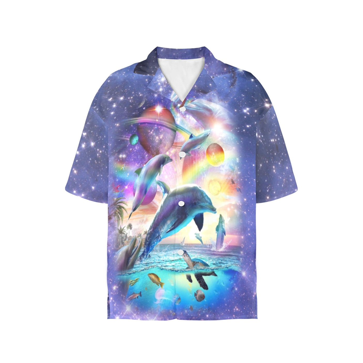 Rainbow Dolphin Women's Hawaiian Shirt