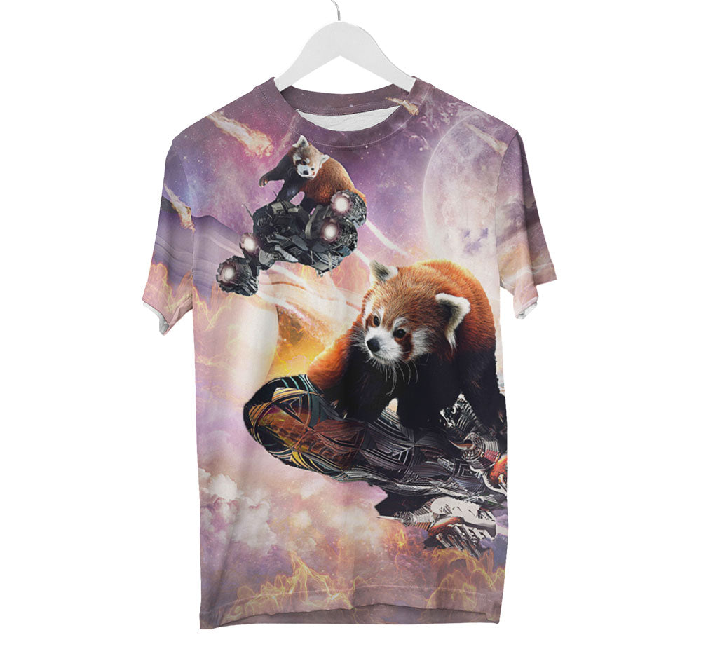 Chemise Panda Rouge de l’Espace | T-shirts AOP 3D