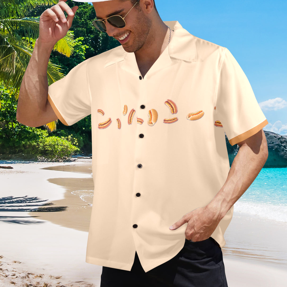 Retro Hot Dog Hawaiian Shirt