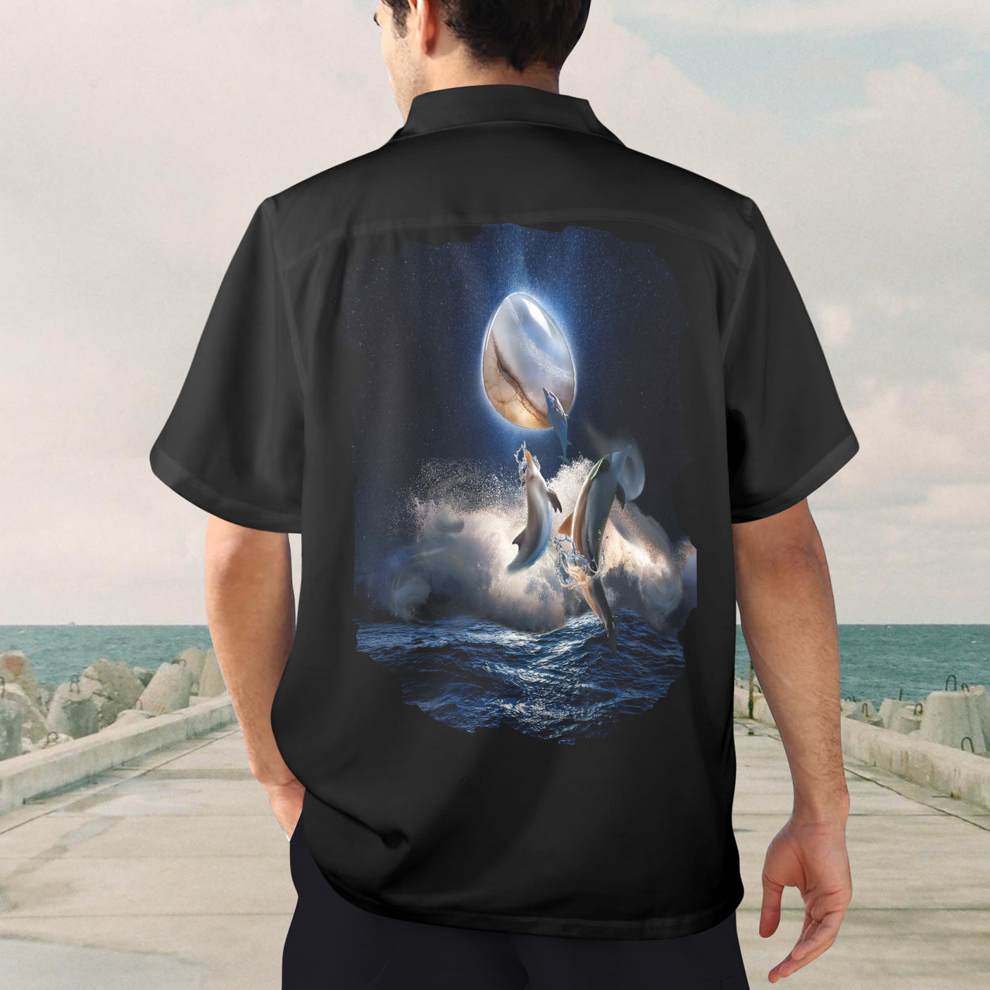 Dolphin Hawaiian Shirt | Button Up Down Shirt