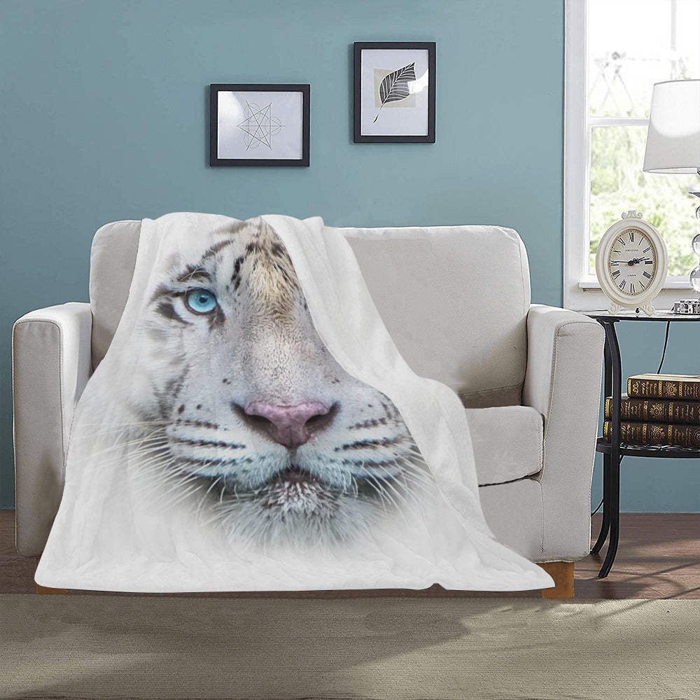 White Lion Face Throw Blanket