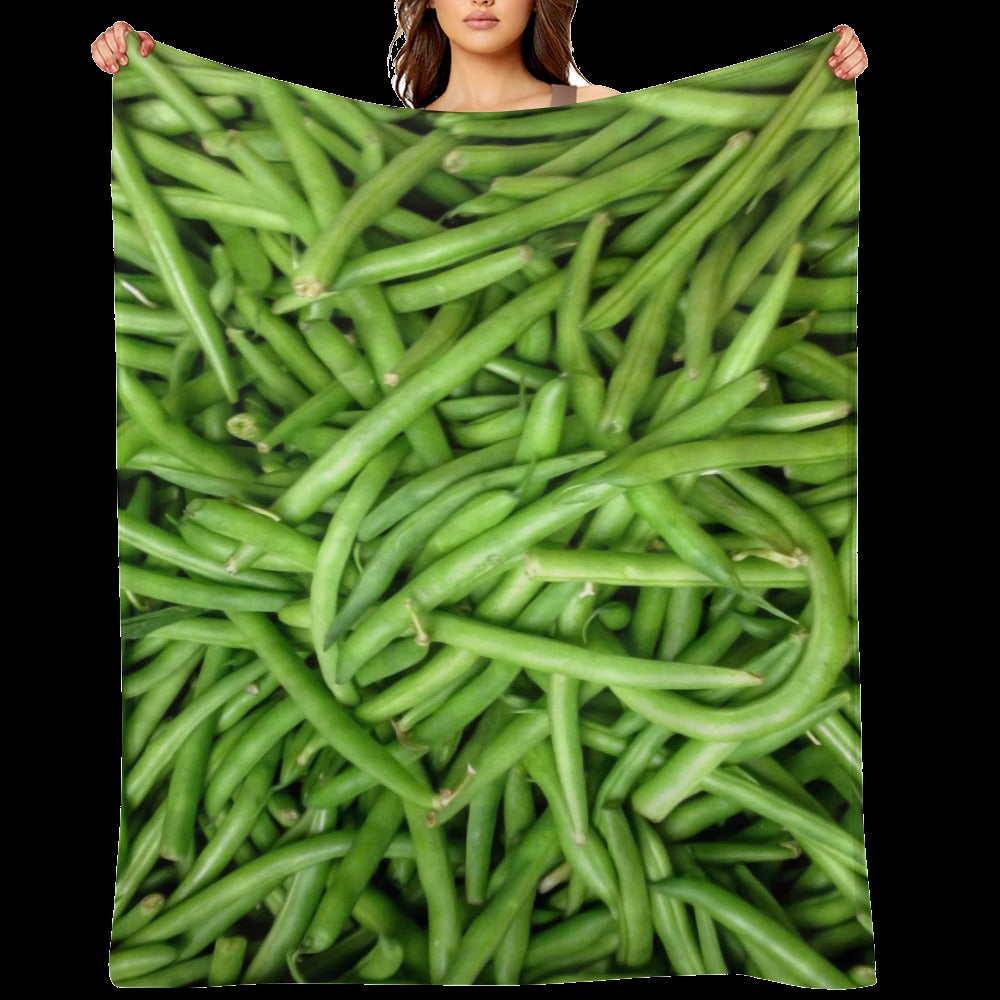 Green Bean Throw Blanket - Funny Vegetable Food Gift