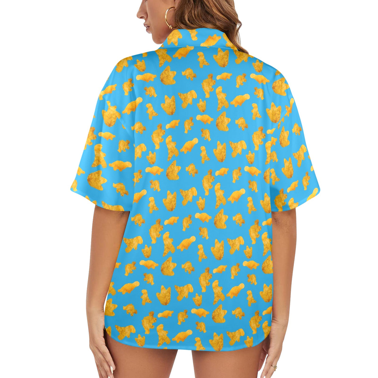 Dinosaur Chicken Nuggets Women's Hawaiian Shirt