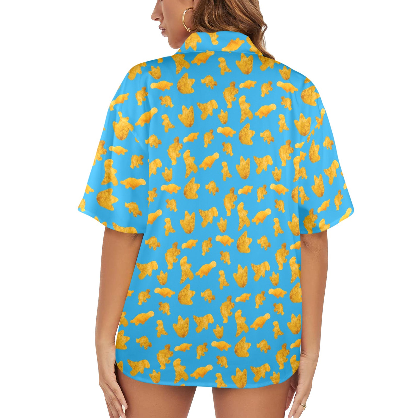 Dinosaur Chicken Nuggets Women's Hawaiian Shirt