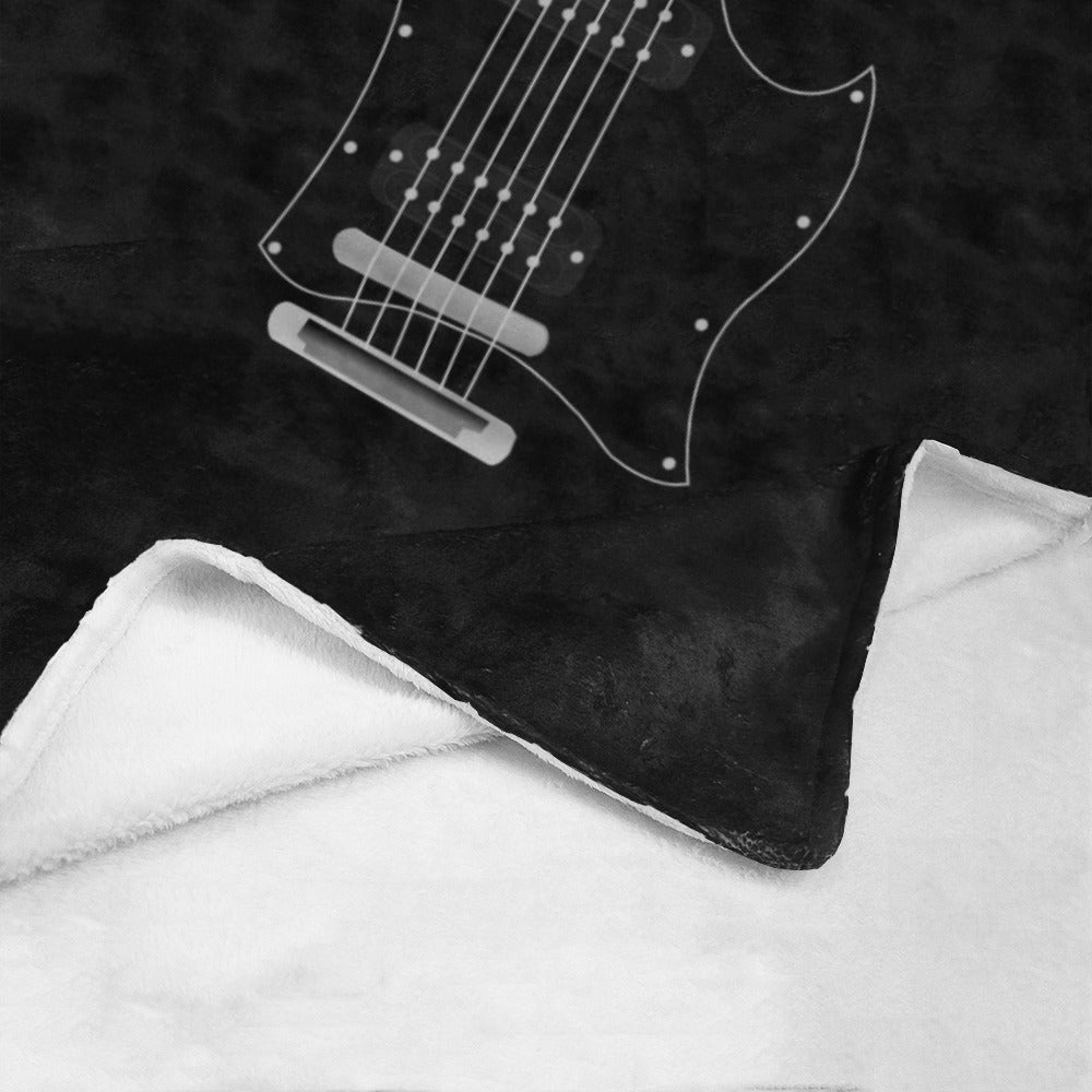 Black Guitar Throw Blanket