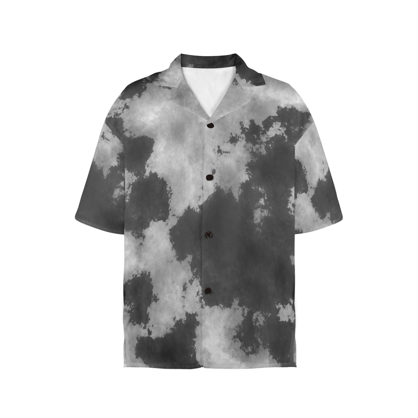 Black and White Tie Dye Women's Hawaiian Shirt