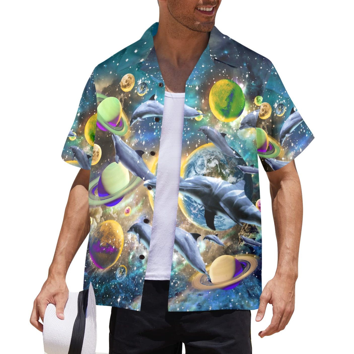 Galaxy Dolphin Hawaiian Shirt