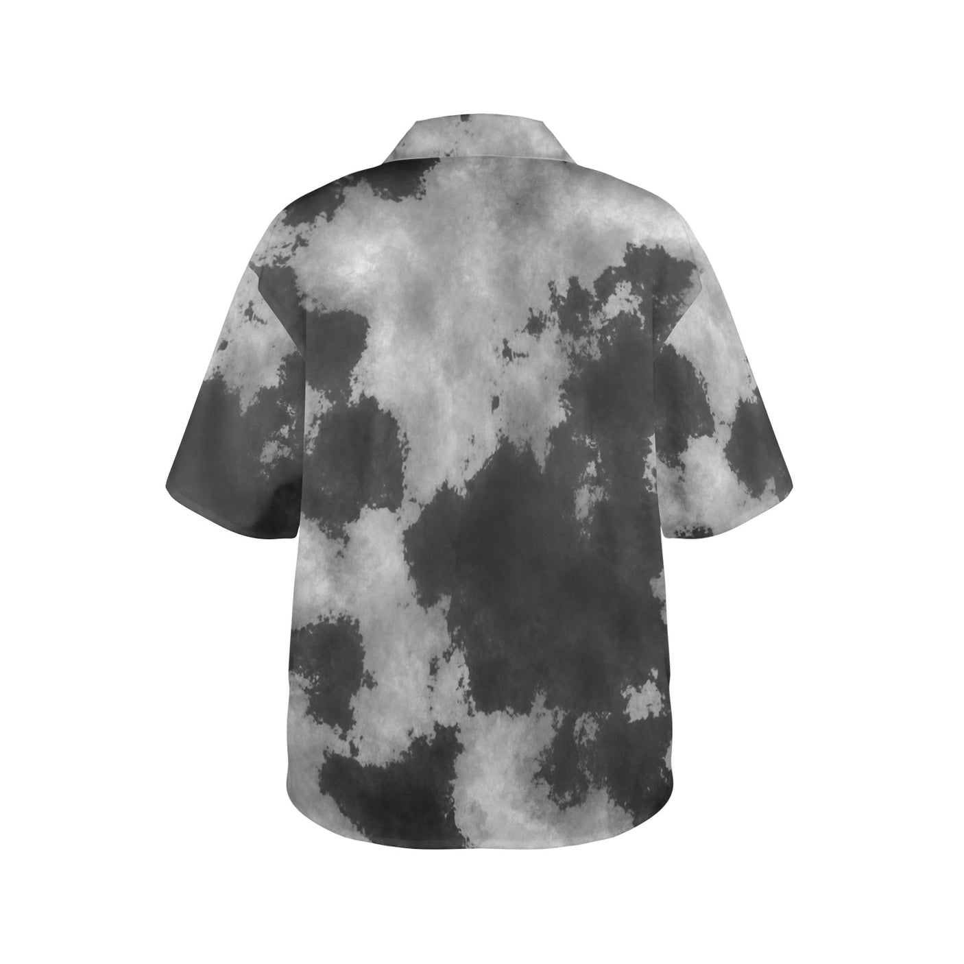 Black and White Tie Dye Women's Hawaiian Shirt