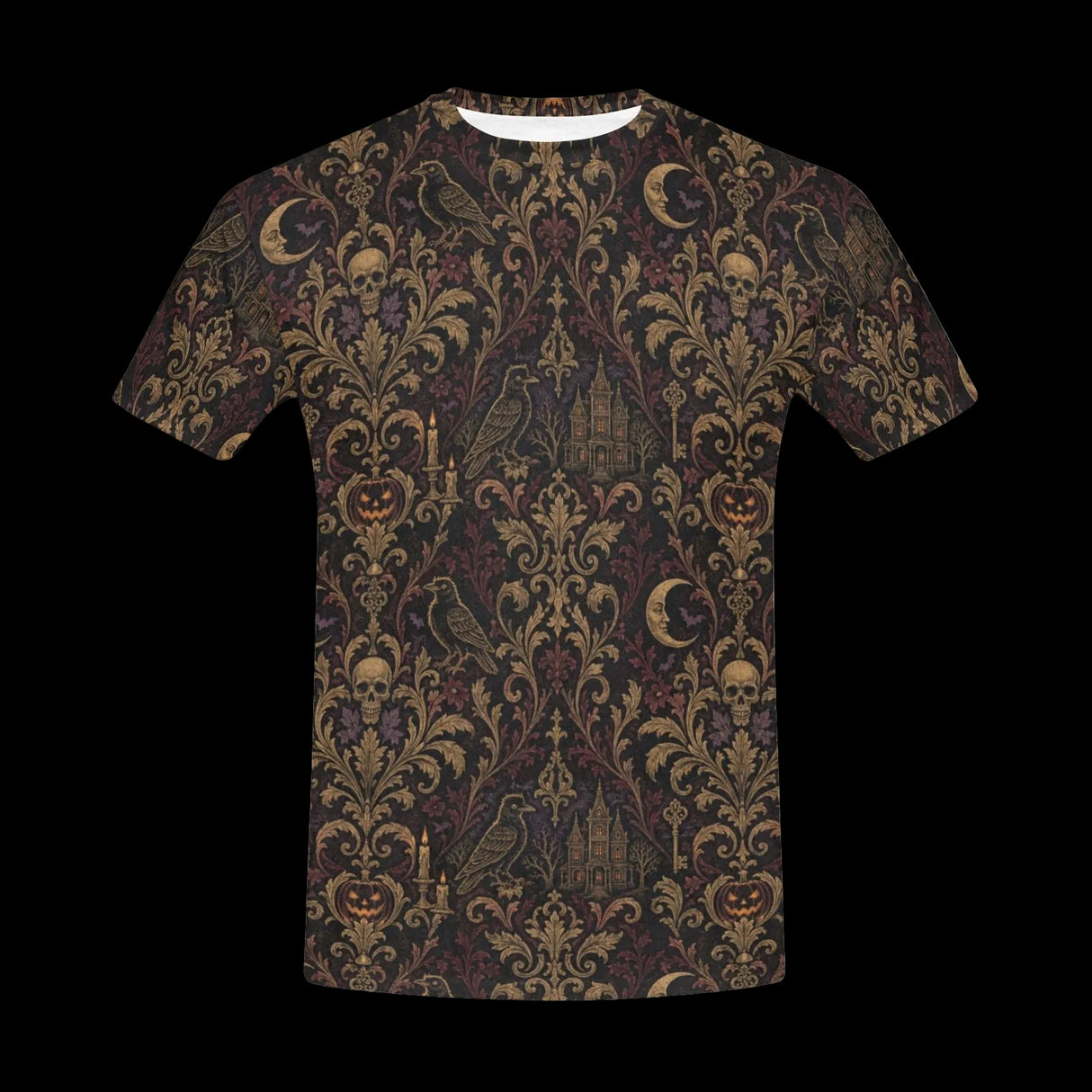 Haunted Victorian Damask Men’s Halloween T-Shirt