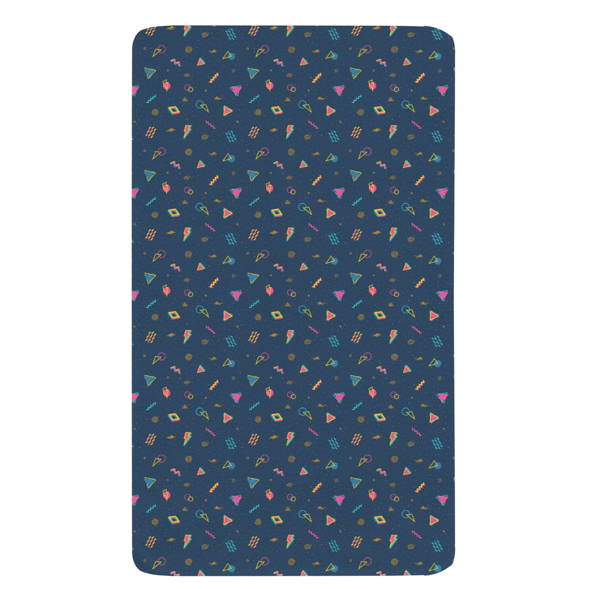 Retro 80s Twin Fitted Sheet – Geometric Bedding, 39 x 75 x 15 in