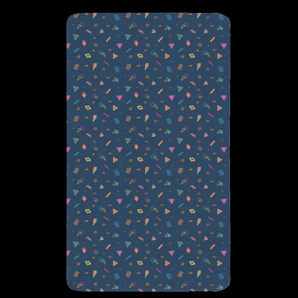 Retro 80s Twin Fitted Sheet – Geometric Bedding, 39 x 75 x 15 in