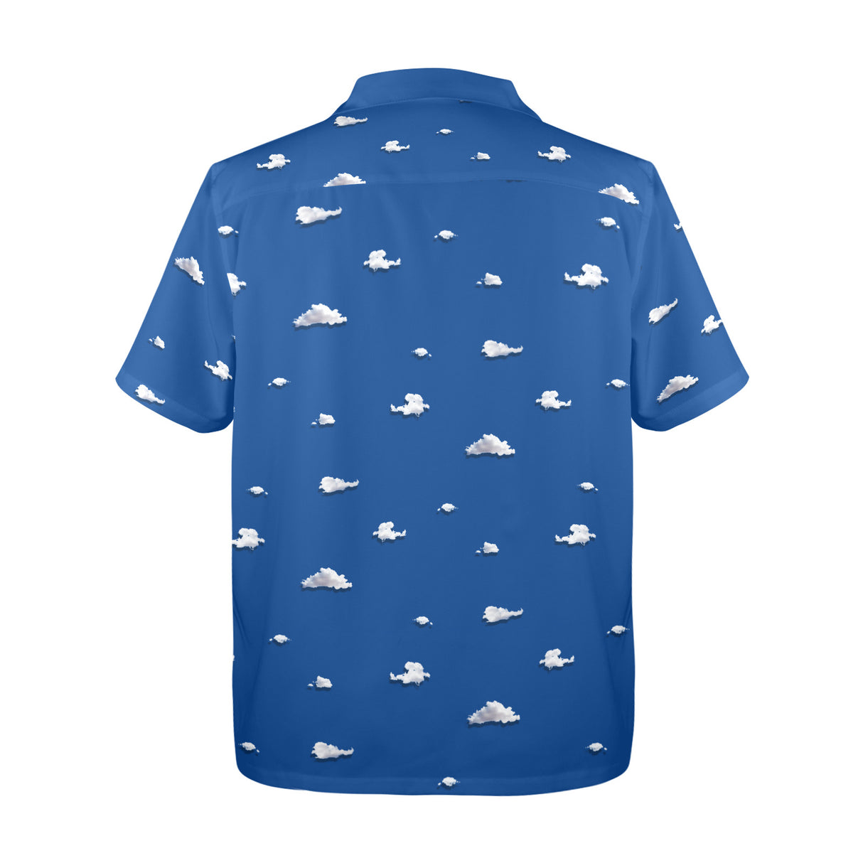 Cloud Print Button-Up - Beach Vacation Hawaiian Shirt