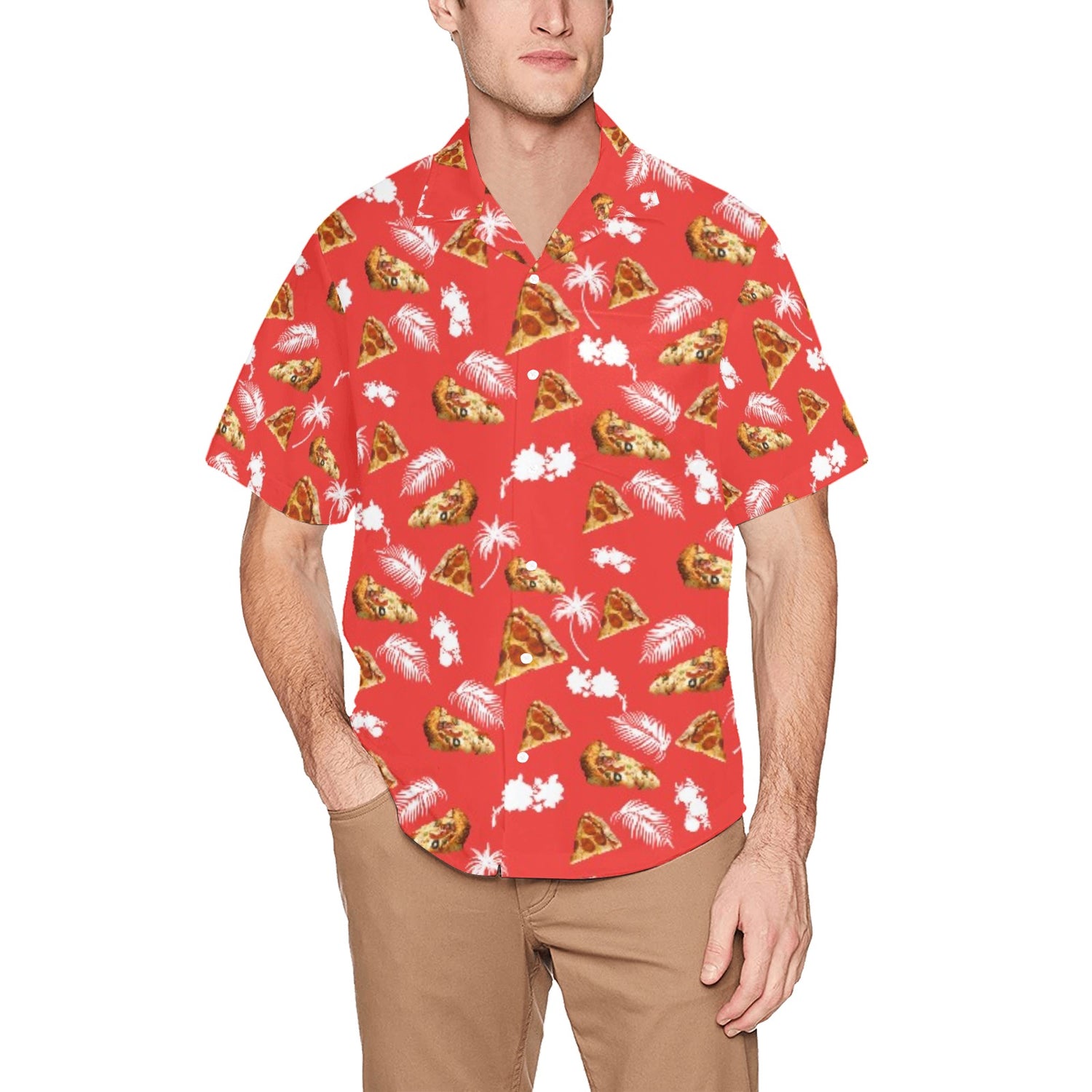 Pizza Hawaiian Shirt | Button Up Down Shirt