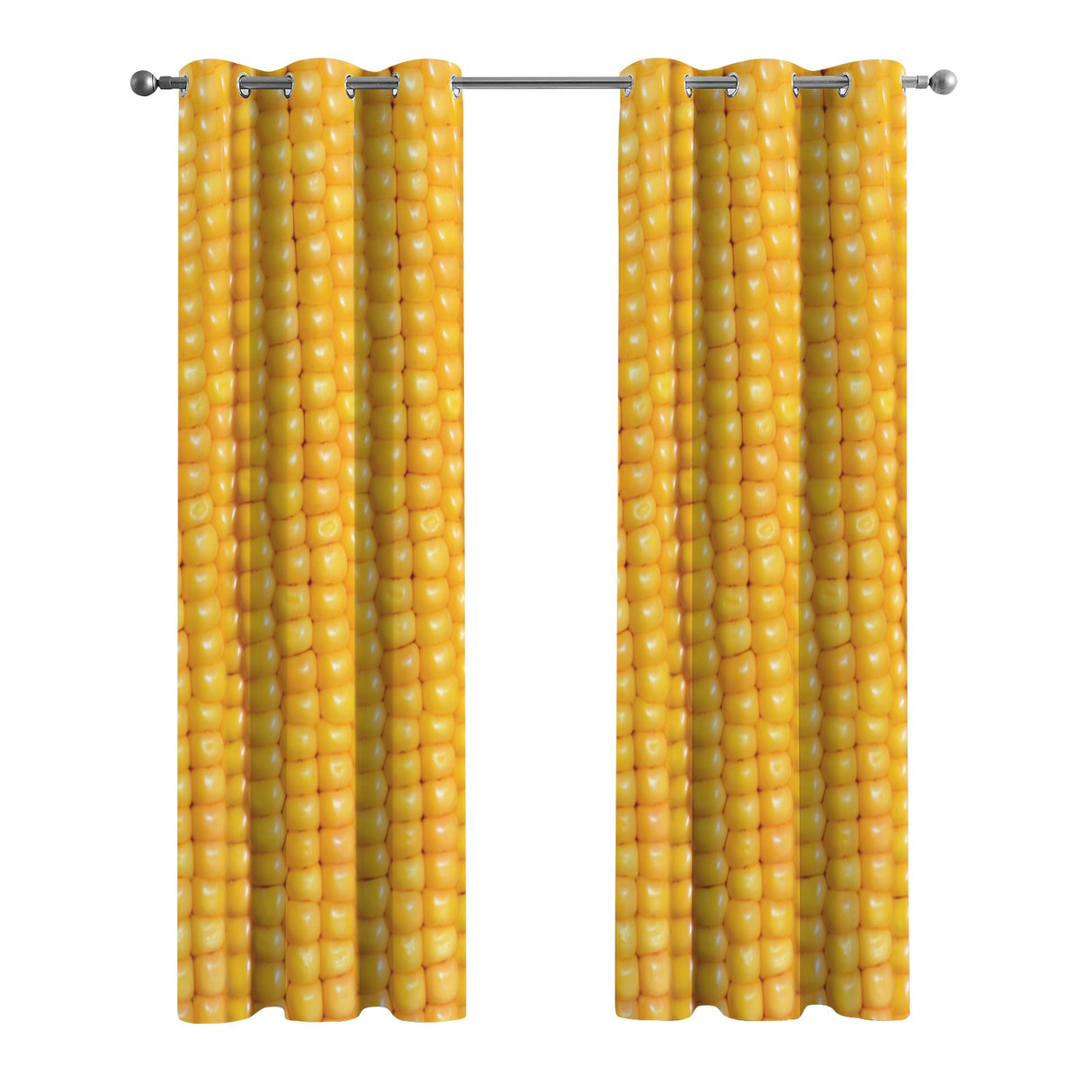 Corn Cob Curtains – Funny Food Grommet Set, 52 x 84 in