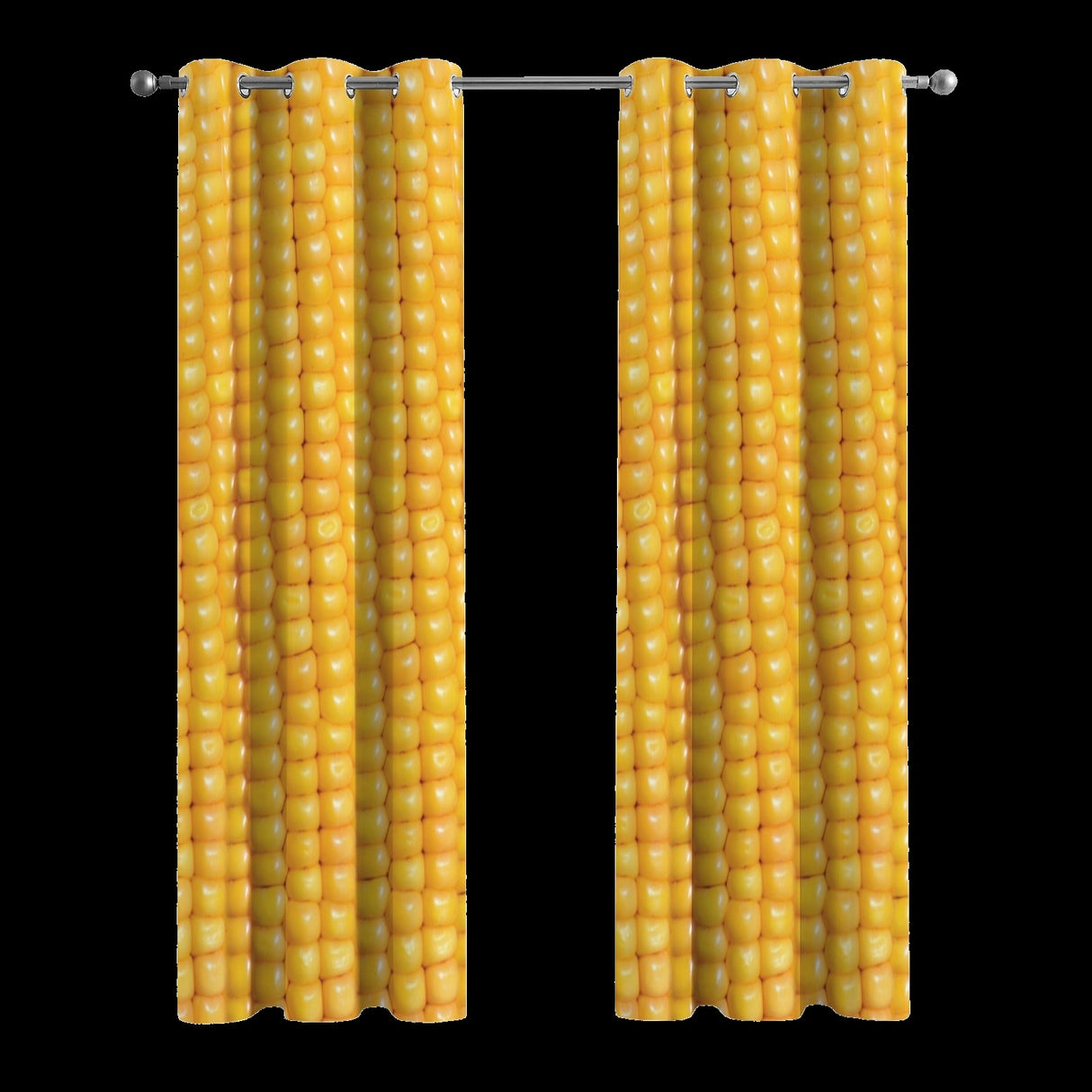 Corn Cob Curtains – Funny Food Grommet Set, 52 x 84 in