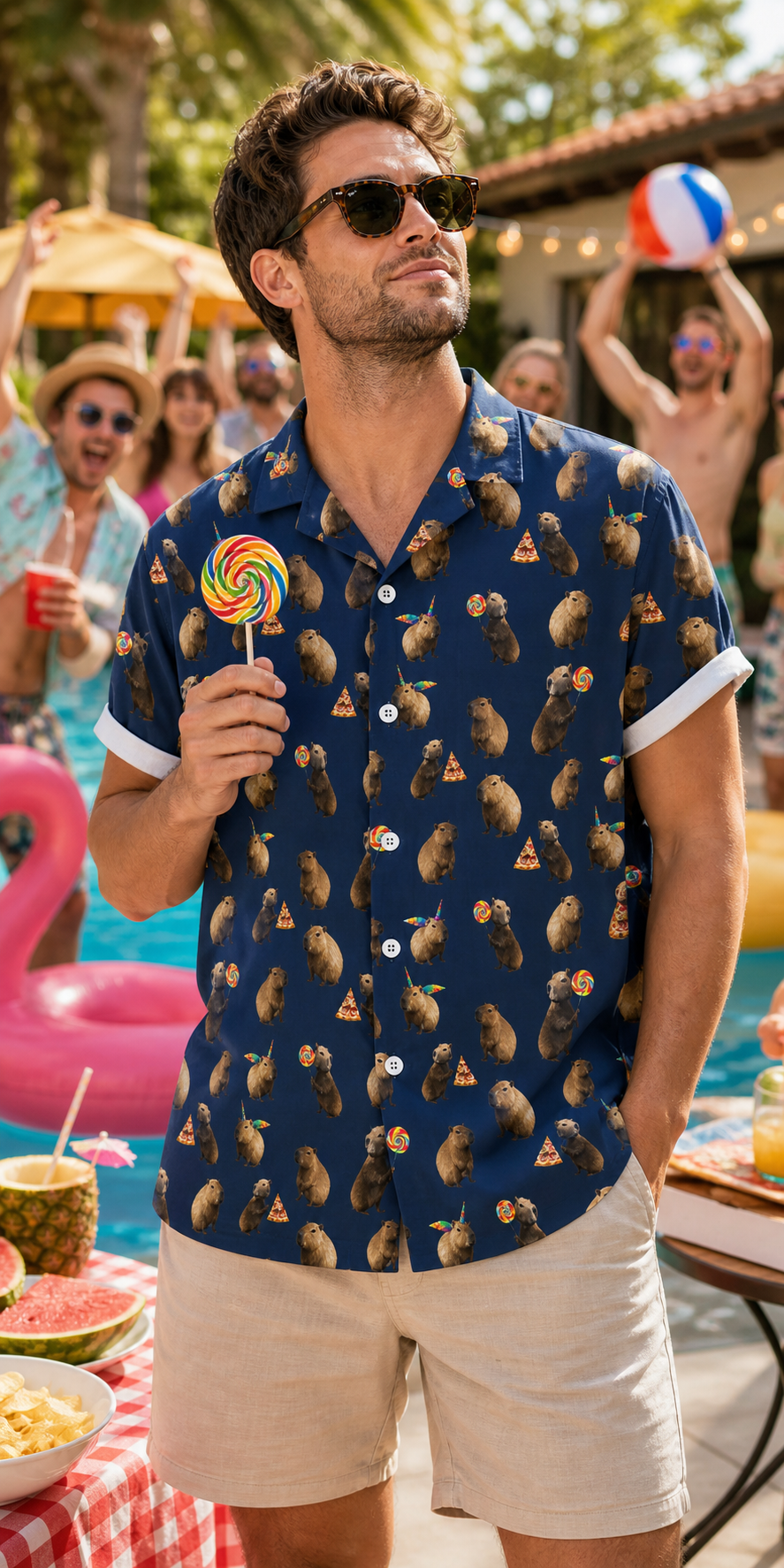 Capybara Hawaiian Shirt lifestyle mockup