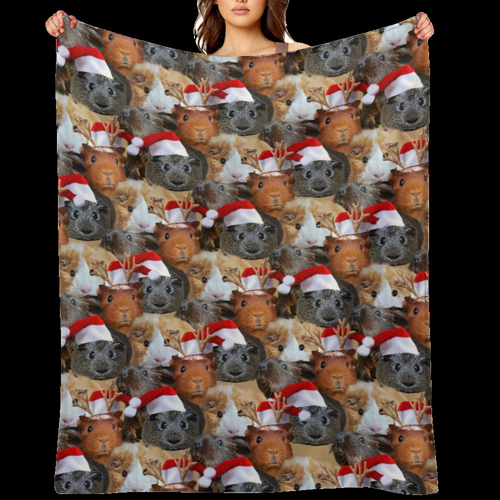 Guinea Pig Christmas Throw Blanket