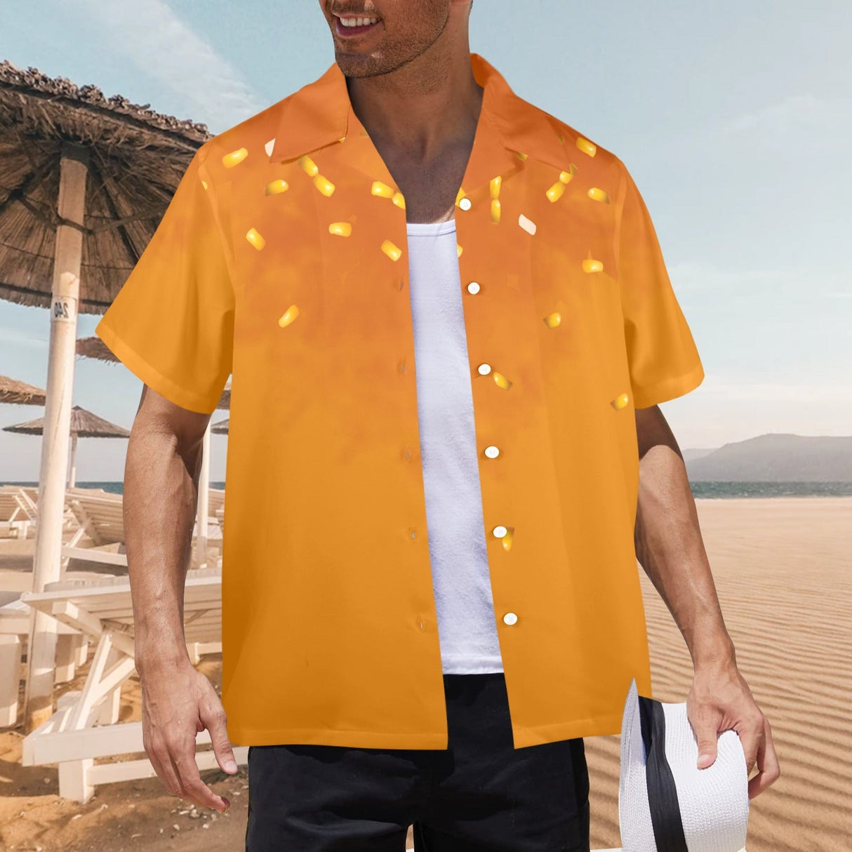 Corn Cob Hawaiian Shirt - main product mockup facing left