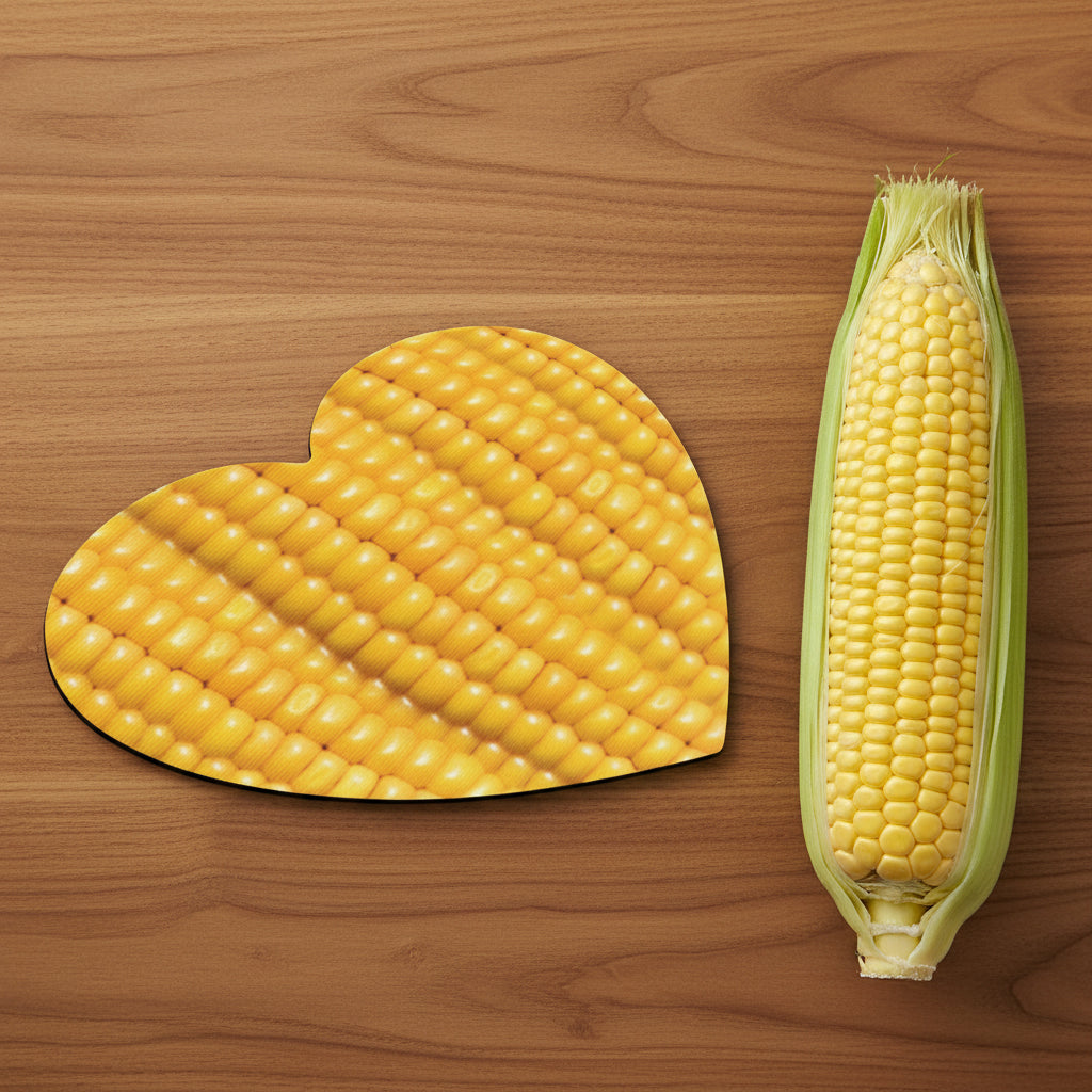 Corn Cob Heart Mousepad - Funny Food Desk Gift
