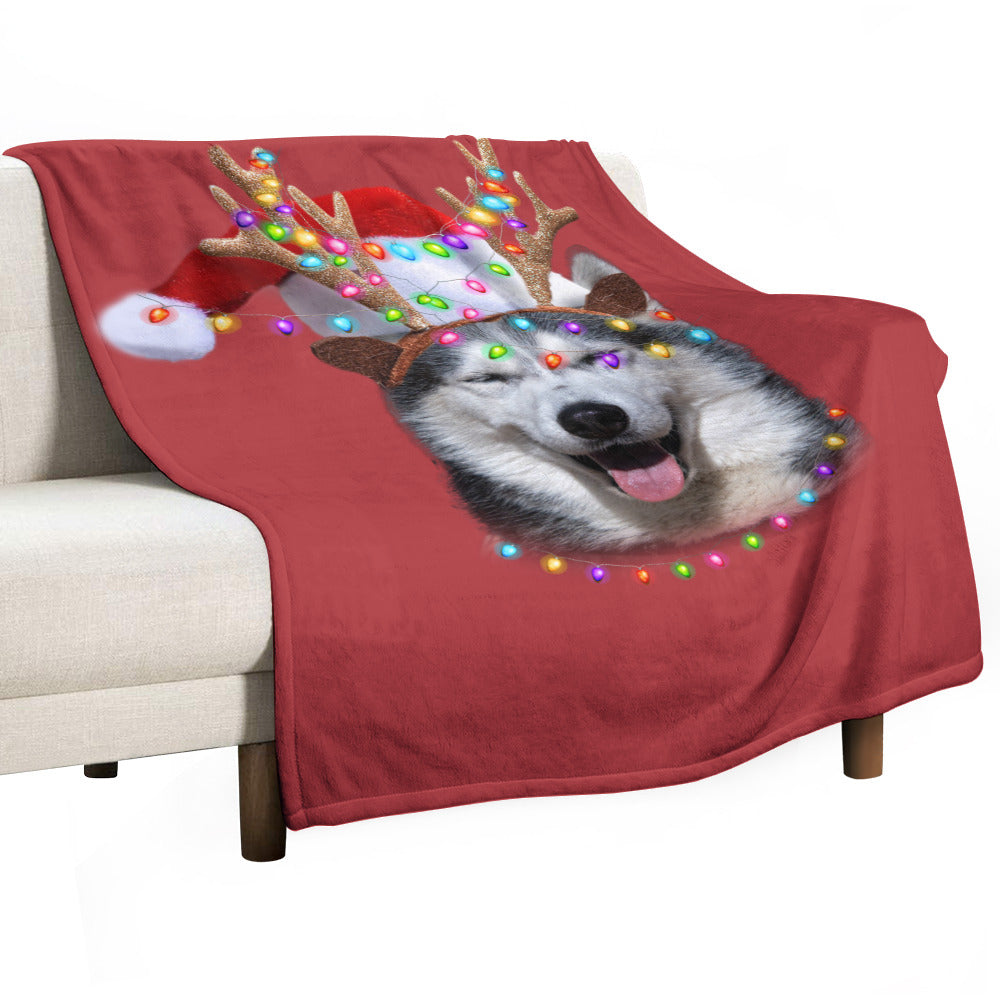 Christmas Husky Throw Blanket