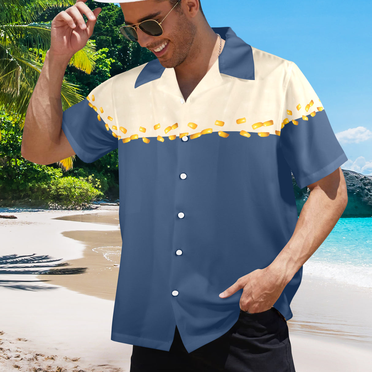 Corn Cob Hawaiian Shirt - Funny Farm Food Button-Up