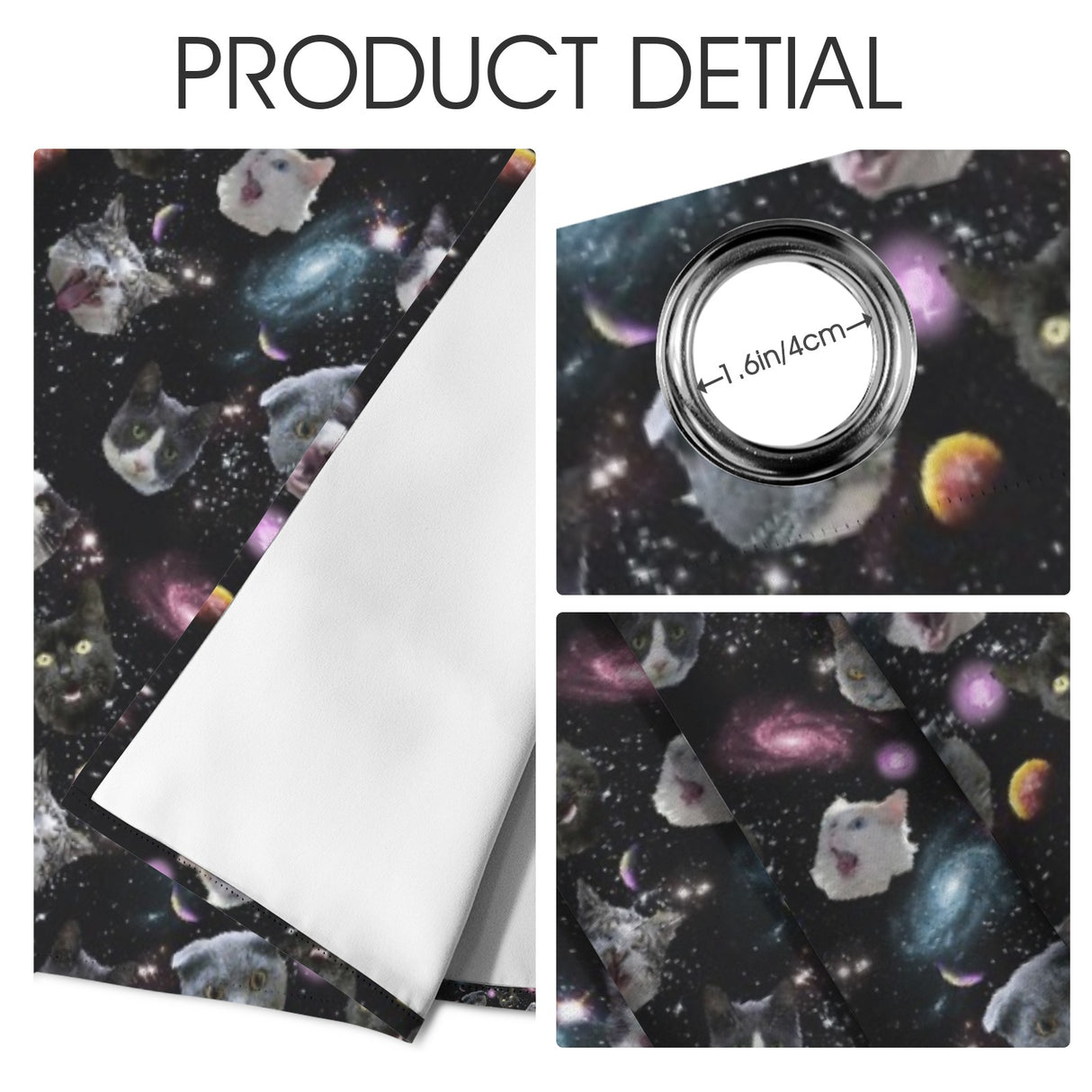 Space Guinea Pig Curtains – Galaxy Grommet Set, 52 x 84 in